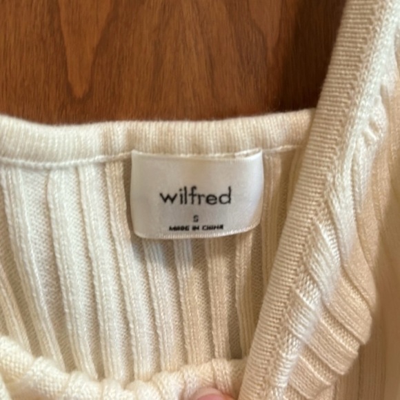 Aritzia Wilfred Cream Cropped Knit Top Small - Picture 3 of 3